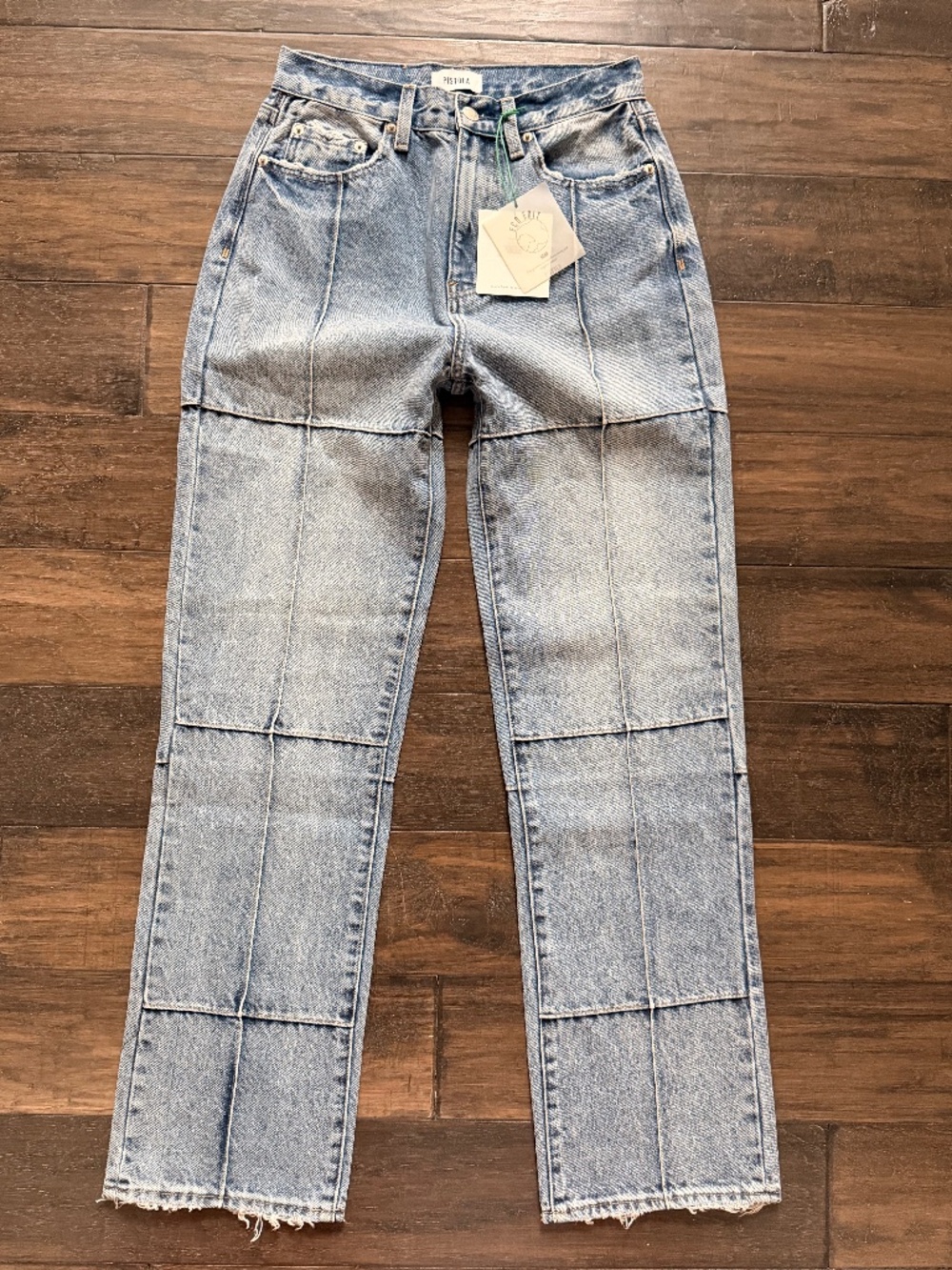 PISTOLA Cassie Seam Front High-Waist Straight Leg Jeans Sz 26 NWT $185!!